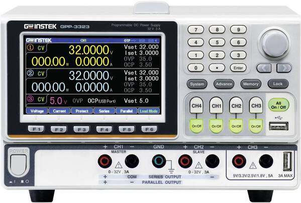 GW Instek GPP-3323 Labornetzgerät, einstellbar 0 - 32 V 0 - 3 A RS-232, USB programmierbar Anzahl Ausgänge 3 x