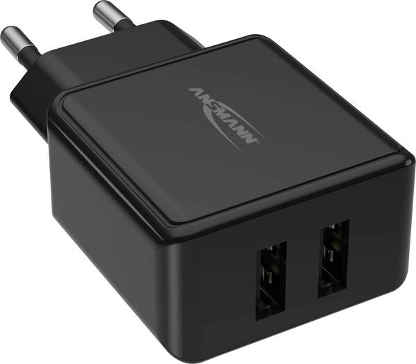 Ansmann HomeCharger HC212 USB-Ladegerät 12 W Steckdose Ausgangsstrom (max.) 2400 mA USB 2.0 Buchse A Anzahl Ausgänge: 2