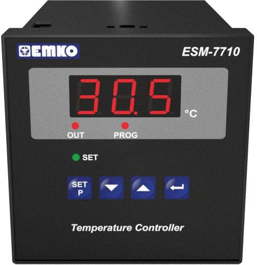Emko ESM-7710.5.10.0.1/01.00/2.0.0.0 2-Punkt-Regler Temperaturregler K 0 bis 999 °C Relais 7 A (L x B x H) 95 x 72 x 72
