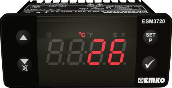 Emko ESM-3720.8.12.0.1/01.00/1.0.0.0 2-Punkt und PID Regler Temperaturregler PTC -50 bis 130 °C Relais 16 A (L x B x H)
