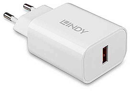 LINDY 18W USB Typ A Charger USB-Ladegerät 18 W Innenbereich Ausgangsstrom (max.) 3 A USB-A Anzahl Ausgänge: 1 x