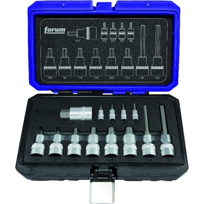 forum® - Innensechskant-Einsatz-Garnitur 1/4"+1/2" 13-teilig