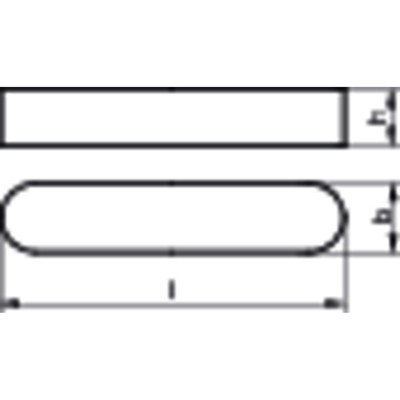 NOBRAND - Passfeder DIN 6885 Form A ohne Bohrung rundstirnig Edelstahl A4 blank 3 16 x 3