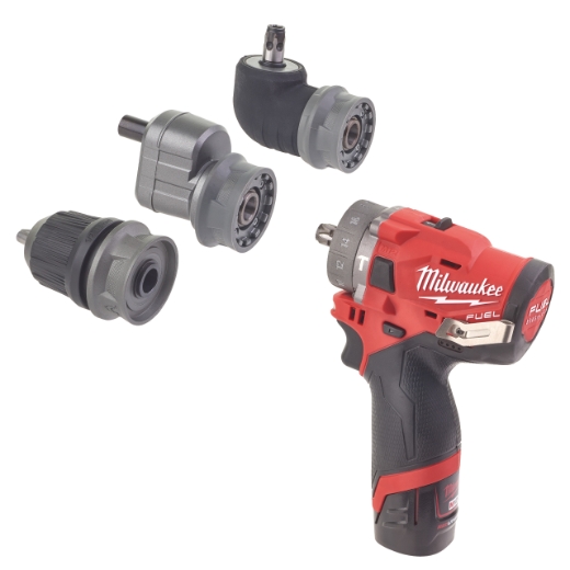 MILWAUKEE FUEL™ Akku-Kompakt-Schlagbohrschrauber mit Schnellwechselbohrfutter M12FPDXKIT-202X