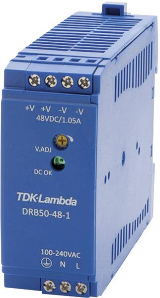 TDK-Lambda DRB50-48-1 Hutschienen-Netzteil (DIN-Rail) 48 V/DC 1.05 A 50.4 W Anzahl Ausgänge:1 x Inhalt 1 St.