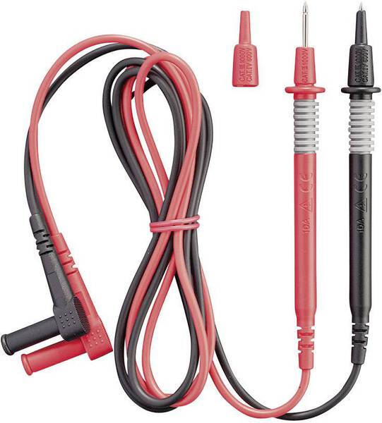 Benning 044146 Sicherheits-Messleitungs-Set Lamellenstecker 2 mm Prüfspitze 1.00 m Schwarz, Rot 1 St.