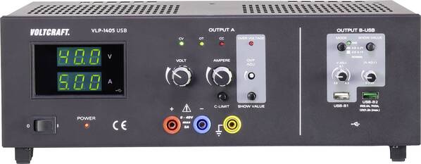 VOLTCRAFT VLP-1405 USB Labornetzgerät, einstellbar 0 - 40 V 0.01 - 5 A 233 W OVP Anzahl Ausgänge 3 x