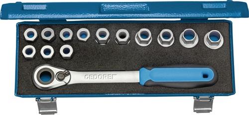 GEDORE Steckschlüsselsatz 19 SKU-20 14-tlg.1/2 Zoll SW 10-24mm Z.60 6KT GEDORE