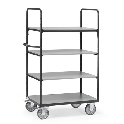 fetra® - Etagenwagen 8302 grau 4 Böden 1000 x 700mm, 600kg