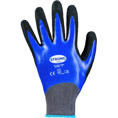 strongHand® - Handschuh LAREDO 0634, grau/dunkelblau, Größe 10H