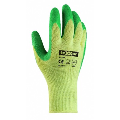 teXXor® - Universalhandschuh BAUMWOLLE/POLYESTER 2206, gelb/grün, Größe 9