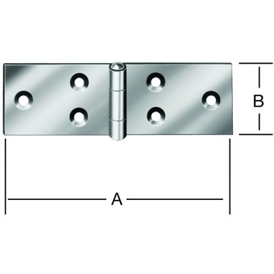 Vormann - Tischband Stahl breit verzinkt, 80 x 28mm, DIN 7957, gerollt, Messingstift