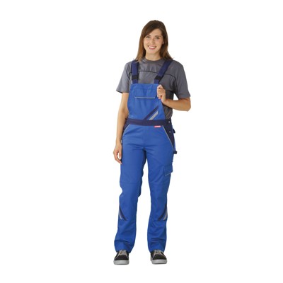 Planam - Damen Latzhose kornblau/marine/zink, Größe 34