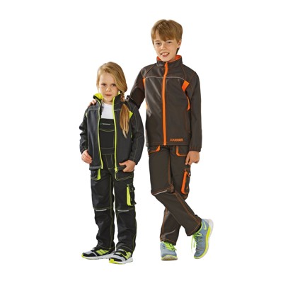 Planam - Wetter- und Kälteschutz-Softshelljacke Junior 6130 anthrazit/gelb, Größe 98/104