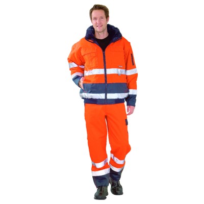 Planam - Winterjacke 2046 warnorange/marineblau, Größe XL