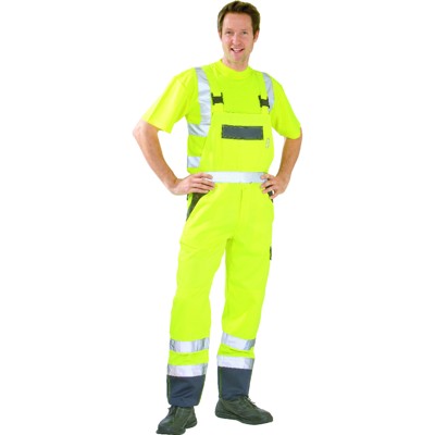 Planam - Latzhose 2027 warngelb/marineblau, Größe 106