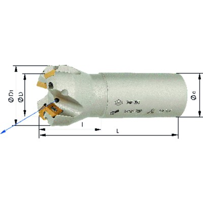 FORMAT - Schaftfräser 45° mit Innenkühlung ø20mm Z 2