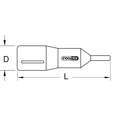 KSTOOLS® - 1/2" Bit-Stecknuss mit Schutzisolierung für Innensechskant-Schrauben, 6mm, 95mm lang