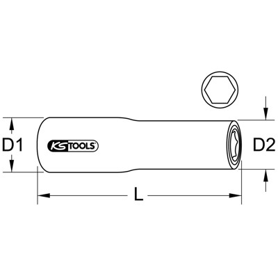 KSTOOLS® - 1/2" Stecknuss mit Schutzisolierung, lang, 30mm
