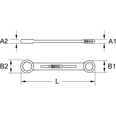 KSTOOLS® - BRONZEplus Doppel-Ringschlüssel gerade 12 x 13mm