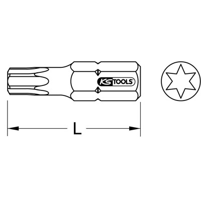 KSTOOLS® - 1/4" EDELSTAHL Bit Torx, 25mm, T20
