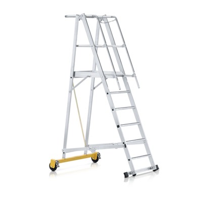 ZARGES - Podestleiter 12 Stufen, beidseitig begehbar, Aluminium