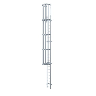 ZARGES - Steigleiter einzügig, Steighöhe 6.500mm Aluminium eloxiert, L 7.600mm