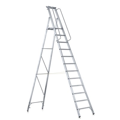 ZARGES - Stehleiter 12 Stufen, Aluminium, einseitig begehbar, H 4.270mm, B 860mm