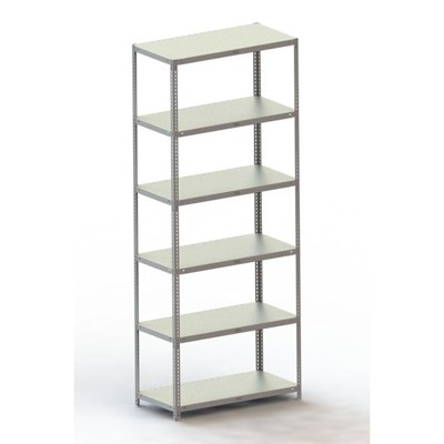 META® - FIX 100 Schraubregal Grundregal 2500 x 1000 x 500 RAL 7035 komplett mit 6 Böden