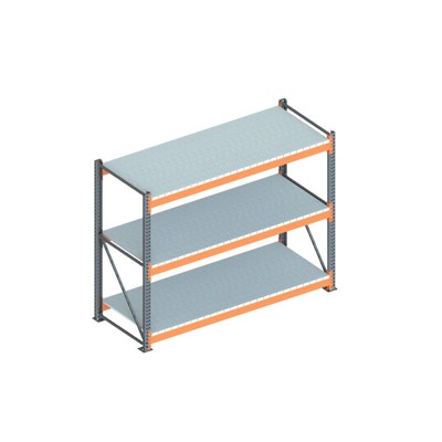 META® - Großfachregal GR 2200 x 2700 x 1100 vzk / RAL 2001 multipal S mit Stahlpaneelen