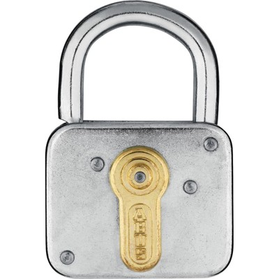 ABUS - AV-Vorhangschloss 235Z/50, mit Schlüsselllochverdeck, Stahl, verchromt