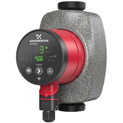 Grundfos - Hocheffizienz-Umwälzpumpe Alpha2 25-40, 130mm, PN 10, 230 V