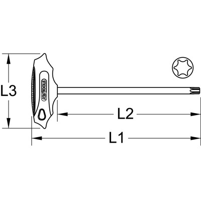 KSTOOLS® - T-Griff-Torx-Stiftschlüssel, T5