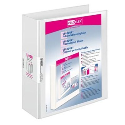 VELOFLEX® - Präsentationsringbuch VELODUR, A4, weiß, 1139190, Rücken: 70mm, Ring 50mm