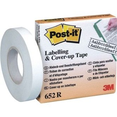 Post-it® - Abdeckband, 8,4mm x 17,7m, weiß, 652R, zum Beschriften von Ordnern, Mappen