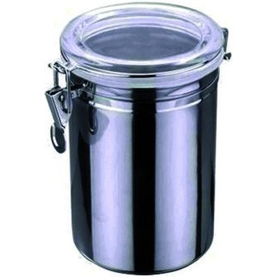 Vorratsdose, 1,7 Liter, 12,5x19,5cm, Edelstahl, Acrylglas-Deckel