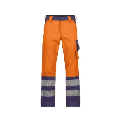 Dassy® - Lancaster Warnschutzhose, neonorange/dunkelblau, Schrittlänge Plus, Größe 48