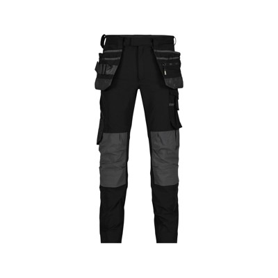 Dassy® - D-FX FLEX Matrix Stretch-Arbeitshose mit Holstertaschen und Kniepolstertaschen, schwarz/anthrazit, Größe 52