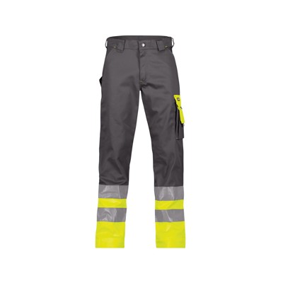 Dassy® - Omaha Warnschutzhose, zementgrau/neongelb, Schrittlänge Plus, Größe 53