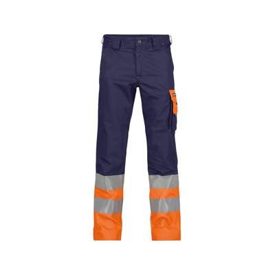 Dassy® - Omaha Warnschutzhose, dunkelblau/neonorange, Schrittlänge Standard, Größe 42