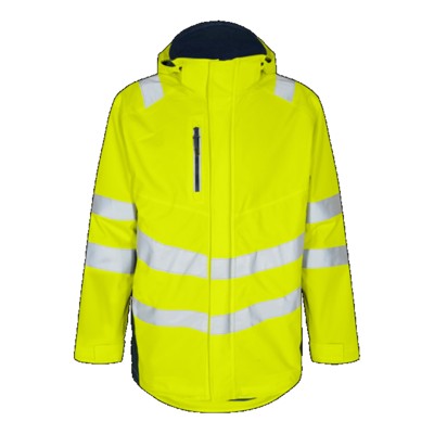 Engel - Safety Shellparka 1145-930, Warngelb/Blue Ink, Größe 4XL