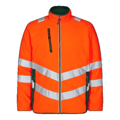 Engel - Safety Fleecejacke 1192-236, Warnorange/Grün, Größe 6XL