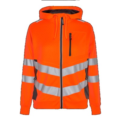 Engel - Safety Sweatcardigan 8025-241, Warnorange/Anthrazitgrau, Größe M