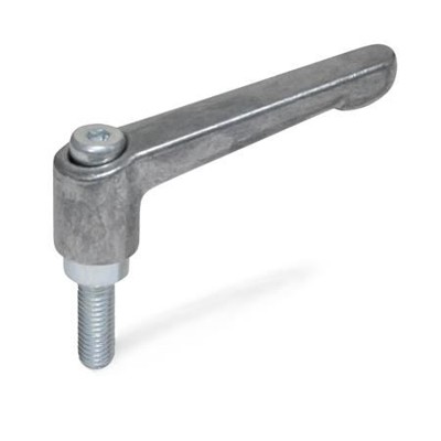 Ganter Norm® - 300.2-30-M6-40-RH Verstellbare Klemmhebel, Zink-Druckguss, Schraube Stahl verzinkt