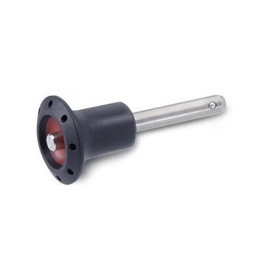 Ganter Norm® - 113.6-10-120 Edelstahl-Kugelsperrbolzen, mit Kunststoff-Knopf, Bolzen Werkstoff 1.4542