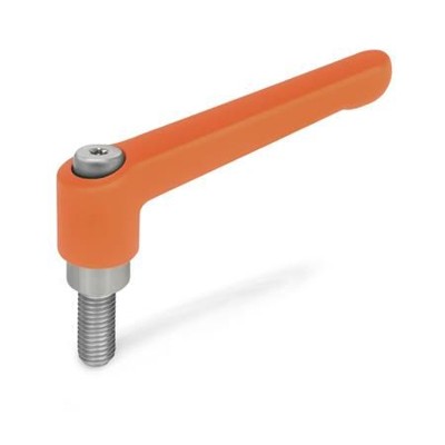 Ganter Norm® - 300.1-22-M5-12-OS Verstellbare Klemmhebel, Zink-Druckguss, Schraube Edelstahl