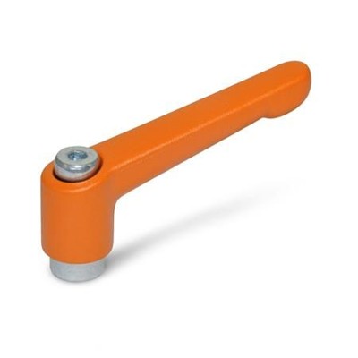 Ganter Norm® - 300.2-108-M12-OS Verstellbare Klemmhebel, Zink-Druckguss, Buchse Stahl verzinkt