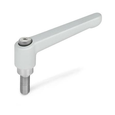 Ganter Norm® - 300.1-108-M16-40-SR Verstellbare Klemmhebel, Zink-Druckguss, Schraube Edelstahl