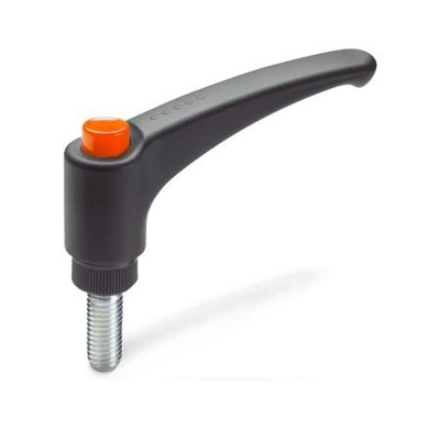 Ganter Norm® - 603-63-M6-20-DOR Verstellbare Klemmhebel, Kunststoff, Schraube Stahl