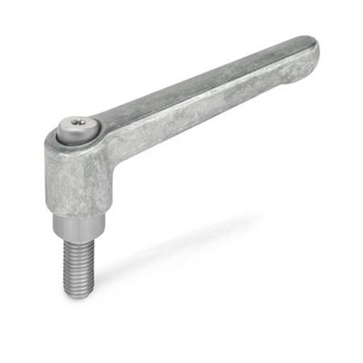 Ganter Norm® - 300.1-78-M8-32-RH Verstellbare Klemmhebel, Zink-Druckguss, Schraube Edelstahl